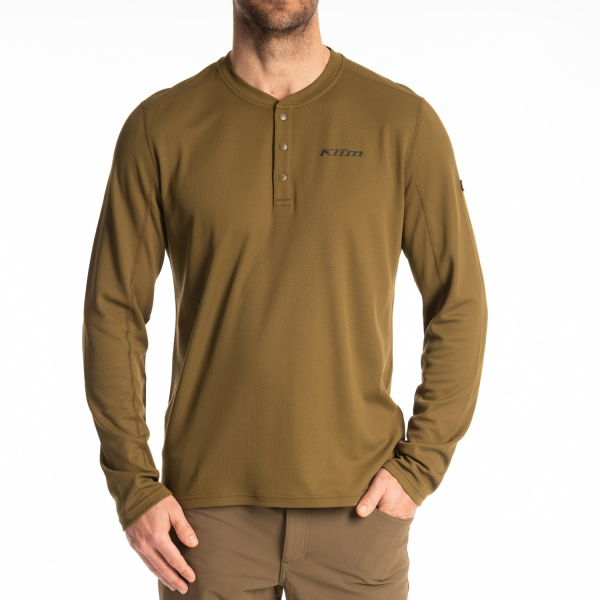 Sidewinder gyapjú hosszú ujjú ing, SM méret, sötét olíva, 1, nordicamoto.ro