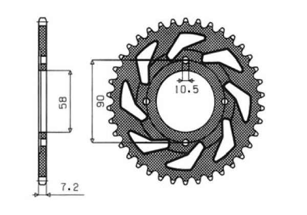 Steel Rear Sprocket Natural, 1, nordicamoto.ro