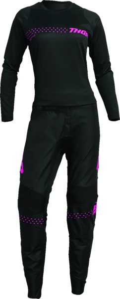 Tricou Dama Thor Sector Minimal Black/Fluo Pink XS, 4, nordicamoto.ro
