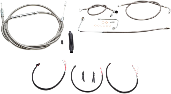 Complete Stainless Braided Handlebar Cable/brake Line Kit Silver, 1, nordicamoto.ro