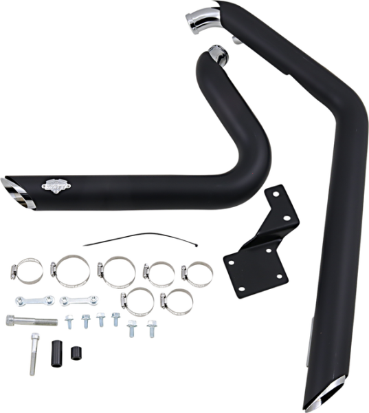 Shortshots Staggered Exhaust System Black, 2, nordicamoto.ro