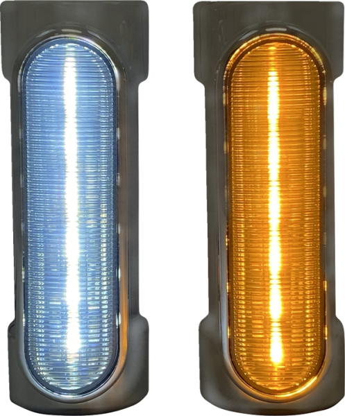 Dynamic Amber/white Engine Guard Leds Chrome, 1, nordicamoto.ro