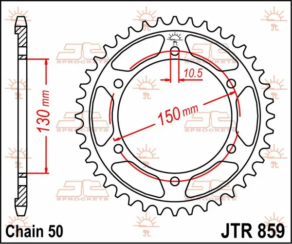 JT SPROCKETS hátsó lánckerék, természetes színű, 2, nordicamoto.ro