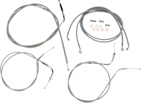Stainless Handlebar Cable/line Kit Silver, 1, nordicamoto.ro