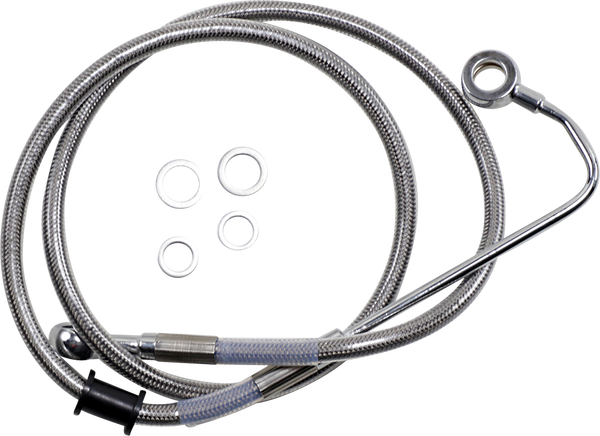 Extended Length Stainless Steel Brake Line Silver, Clear-coated Oversize [+152 mm (6'')], 1, nordicamoto.ro
