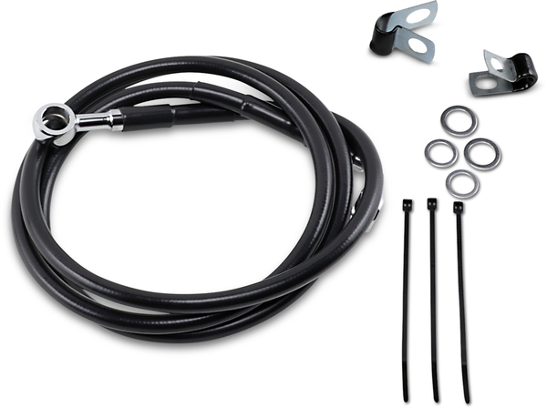 Extended Length Black Vinyl Brake Line Kit Black Oversize [+102 mm (4'')], 1, nordicamoto.ro