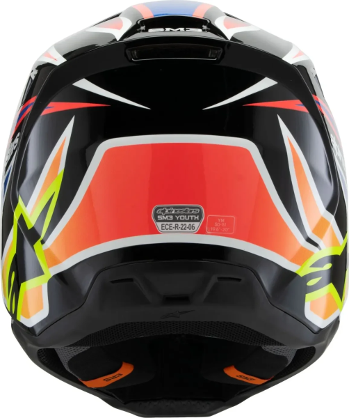 Alpinestars S-M3 Wurx gyermek sisak, fekete/kék/sárga, M méret, 2, nordicamoto.ro