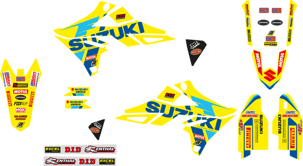 Blackbird Racing Replica Team Suzuki Ksrt 2022 Graphics Kit Yellow, Blue, 1, nordicamoto.ro