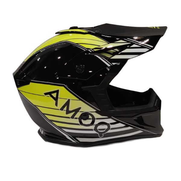 AMOQ Meteor V2 sisak, Axis fekete/sárga fényes, M, 7, nordicamoto.ro