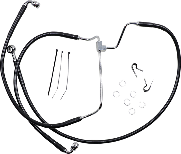 Extended Length Black Vinyl Brake Line Kit Black Oversize [+51 mm (2'')], 1, nordicamoto.ro