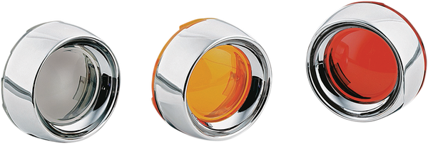 Deep-dish Bezels With Lens For Bullet Turn Signals Chrome, 1, nordicamoto.ro