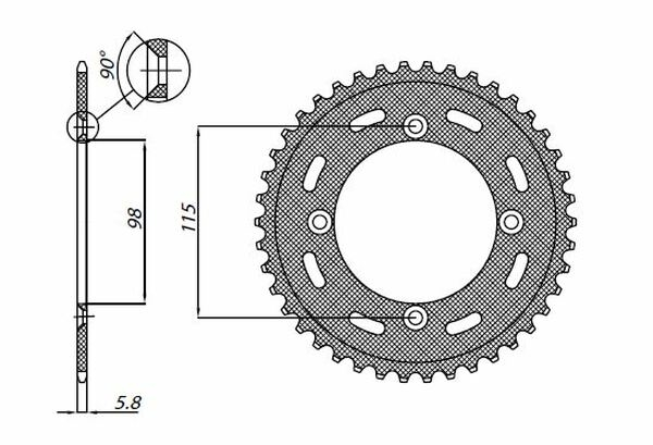 Steel Rear Sprocket Natural, 1, nordicamoto.ro