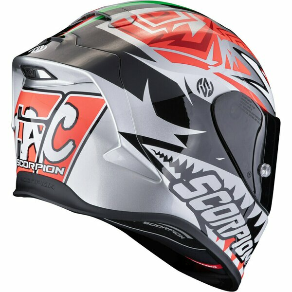 Casca integrala sport SCORPION EXO-R1 EVO AIR ZACCONE REPLICA Argintiu/Negru/Rosu L, 2, nordicamoto.ro
