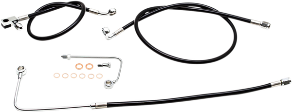 Black Braided Brake Line Kit Black 30, 1, nordicamoto.ro