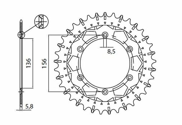 Works Z Steel Rear Sprocket Natural, 1, nordicamoto.ro