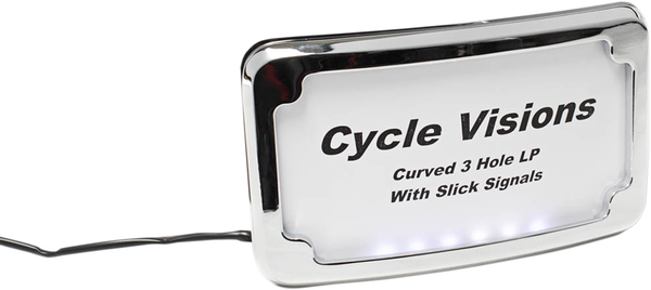 3-hole Mounted Led Lighted License Plate Frame Black, 2, nordicamoto.ro