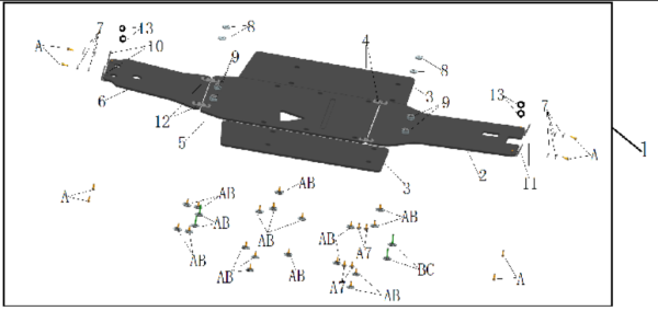 CFMOTO CFORCE 600 / 625 TOURING ATV védőburkolat – 8 mm-es HDPE, fekete, 1, nordicamoto.ro