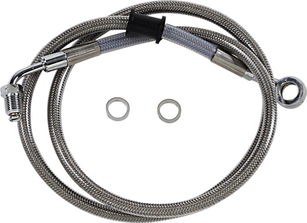 Extended Length Stainless Steel Brake Line Silver, Clear-coated Oversize [+254 mm (10'')], 1, nordicamoto.ro