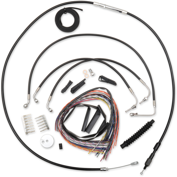 Complete Black Vinyl Braided Handlebar Cable/brake Line Kit Black, 1, nordicamoto.ro