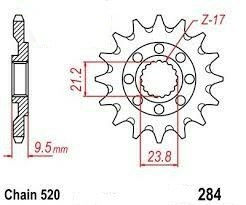 Első lánckerék a Honda CR 125/250/500 R / CRF 250/450 R / CRF 450 X Enduro Expert 13 modellekhez, 2, nordicamoto.ro