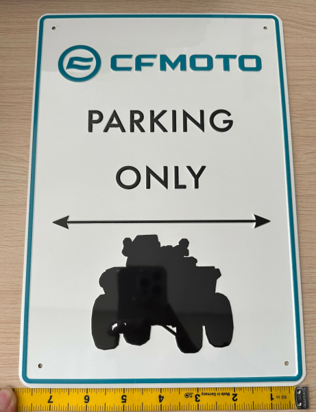CFMOTO „ATV PARKING ONLY” díszlap – alumínium, 6, nordicamoto.ro