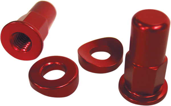 Rim Lock Tower Nut/spacer Set Anodized, Red, 1, nordicamoto.ro