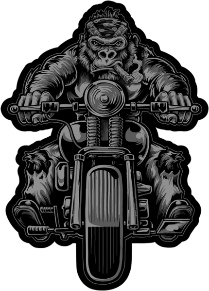 Gorilla Biker Patch Black, Gray, 2, nordicamoto.ro