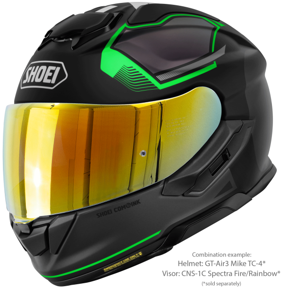 SHOEI GT-AIR3 MIKE TC-4 teljes arcú sisak, fekete/matt zöld, M-es méret, 4, nordicamoto.ro