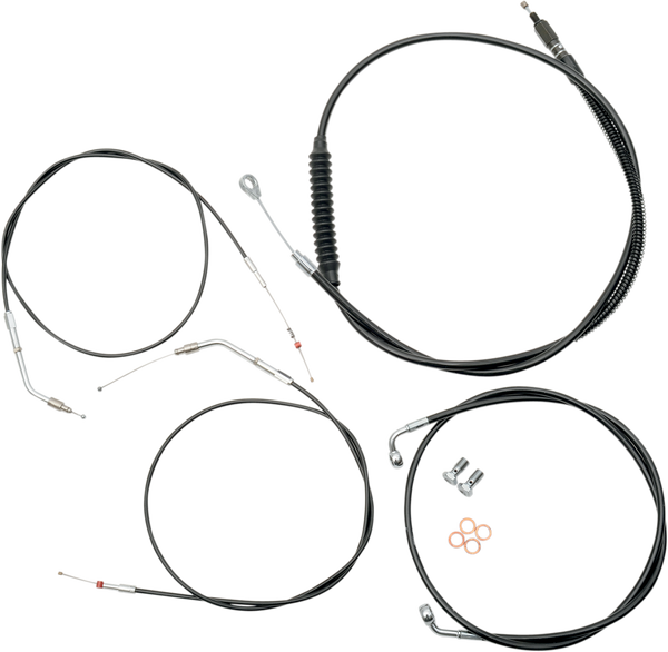 Beach And Bagger Bars Length Cable Kit Stainless Steel Black Coated Hd Black, 3, nordicamoto.ro