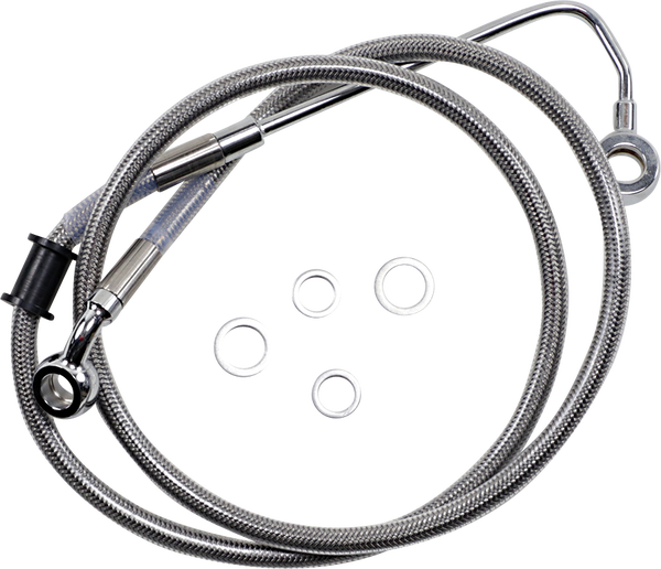 Extended Length Stainless Steel Brake Line Silver, Clear-coated Oversize [+254 mm (10'')], 1, nordicamoto.ro
