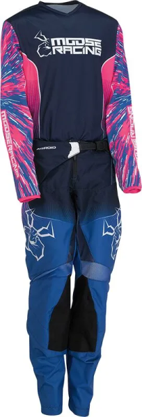 Tricou copii Moose Racing Agroid Pink/Blue S, 4, nordicamoto.ro