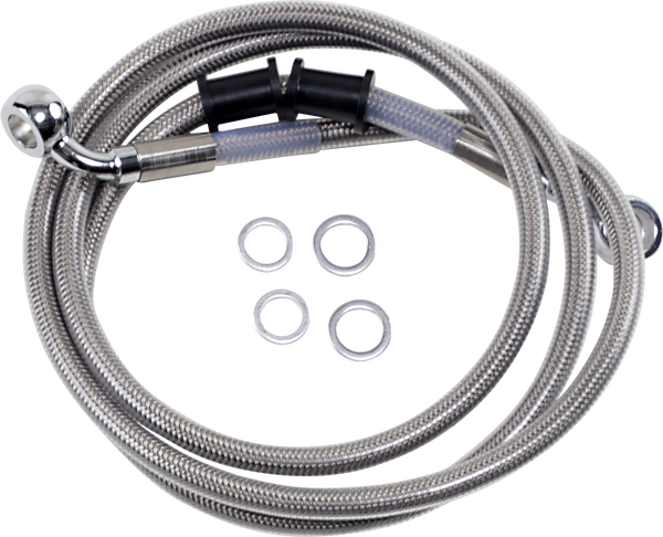 Extended Length Stainless Steel Brake Line Kit Silver, Clear-coated Oversize [+102 mm (4'')], 1, nordicamoto.ro