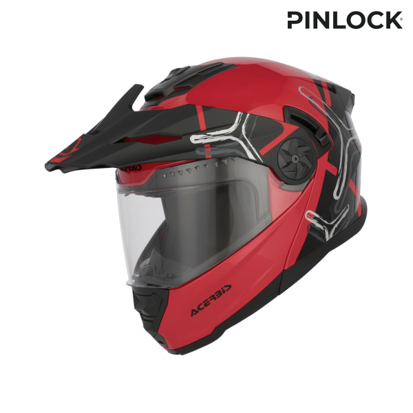 Acerbis Rider Graphic felhajtható bukósisak, piros/szürke, M méret, 14, nordicamoto.ro