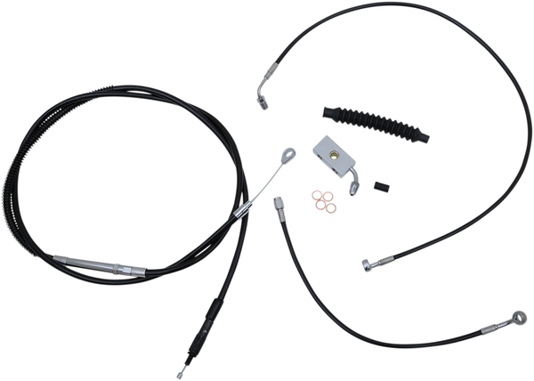 Complete Black Vinyl Braided Handlebar Cable/brake Line Kit Black, 1, nordicamoto.ro