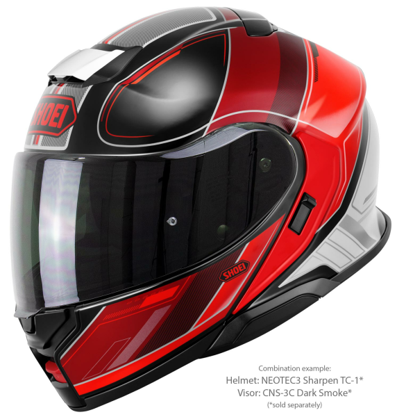 SHOEI NEOTEC3 SHARPEN TC-1 felhajtható sisak, fekete/fehér/piros, XS, 6, nordicamoto.ro