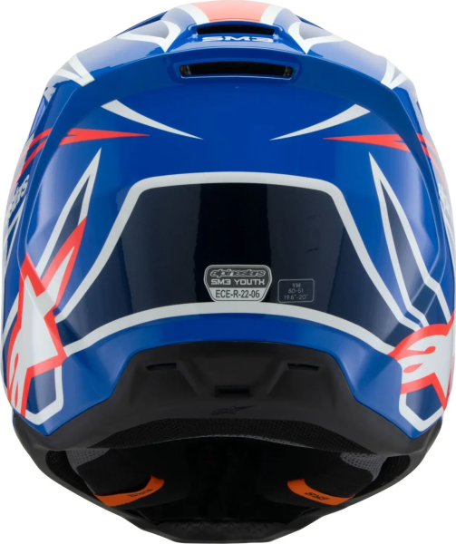 Alpinestars Youth S-m3 Wurx gyermek sisak, fekete/kék/piros/fehér, S méret, 6, nordicamoto.ro