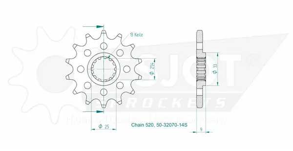 Sport Sprocket Front 520 Natural, 2, nordicamoto.ro