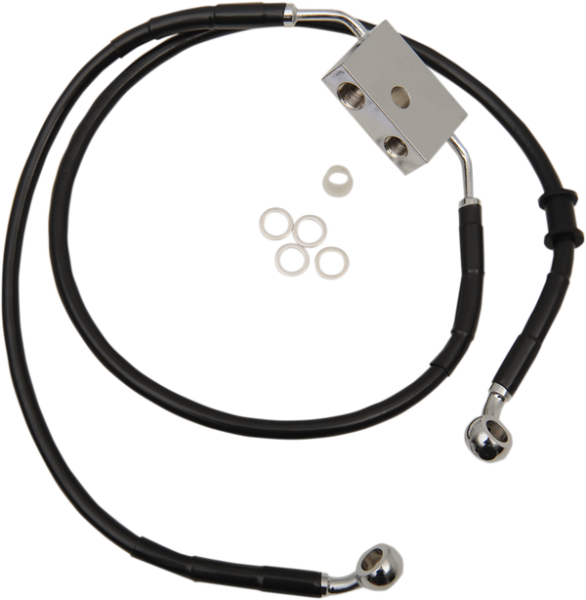 Extended Length Brake Line Black, Vinyl Coated Oversize [+254 mm (10'')], 1, nordicamoto.ro