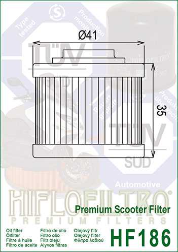 APRILIA 125 SCARABEO Hiflofiltro HF186 olajszűrő, 2, nordicamoto.ro