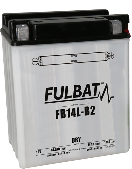 Fulbat FB14L-B2 száraz 12 V-os, 14,7 Ah-s, 175 A-es motorkerékpár-akkumulátor – elektrolittal együtt, 1, nordicamoto.ro