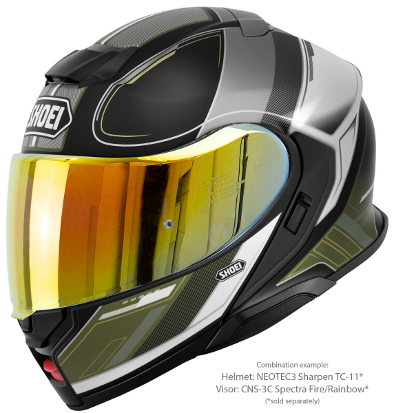 SHOEI NEOTEC3 SHARPEN TC-11 felhajtható sisak, fekete/fehér/matt zöld, XS, 5, nordicamoto.ro
