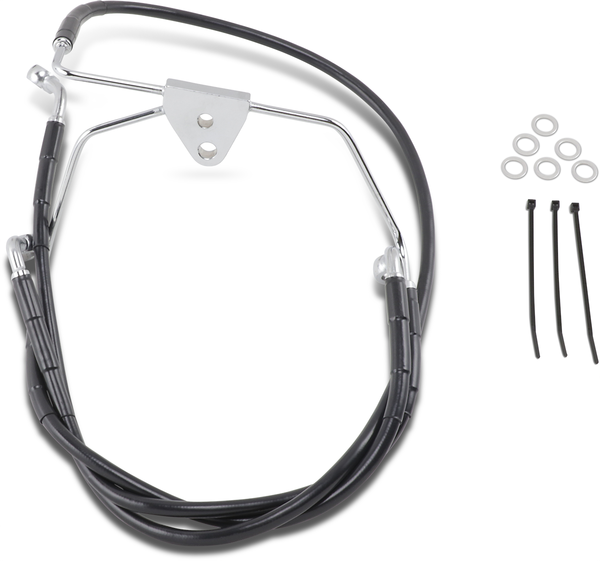 Extended Length Black Vinyl Brake Line Kit Black Oversize [+254 mm (10'')], 1, nordicamoto.ro