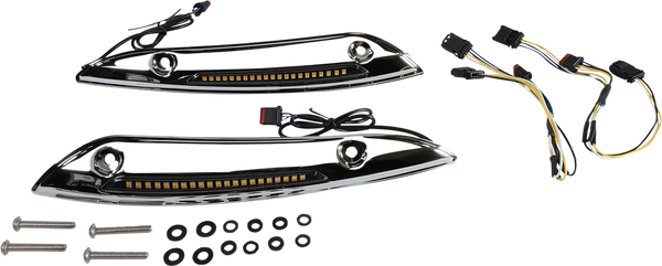 Genesis® 4 Dynamic Led Road Glide® Windshield Trim Chrome, 1, nordicamoto.ro