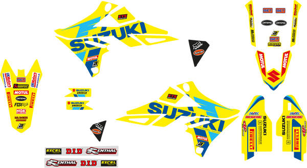 Blackbird Racing Replica Team Suzuki Ksrt 2022 Graphics Kit With Seat Cover Blue, Yellow, 4, nordicamoto.ro