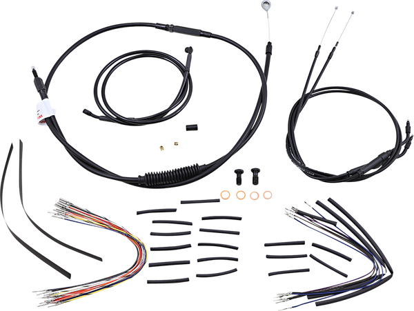 Complete Black Vinyl Handlebar Cable/line Kit For Ape Hanger Handlebars Black, 1, nordicamoto.ro