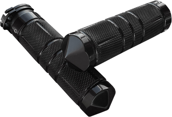 Knurled Diamond Custom Grips Black, 1, nordicamoto.ro