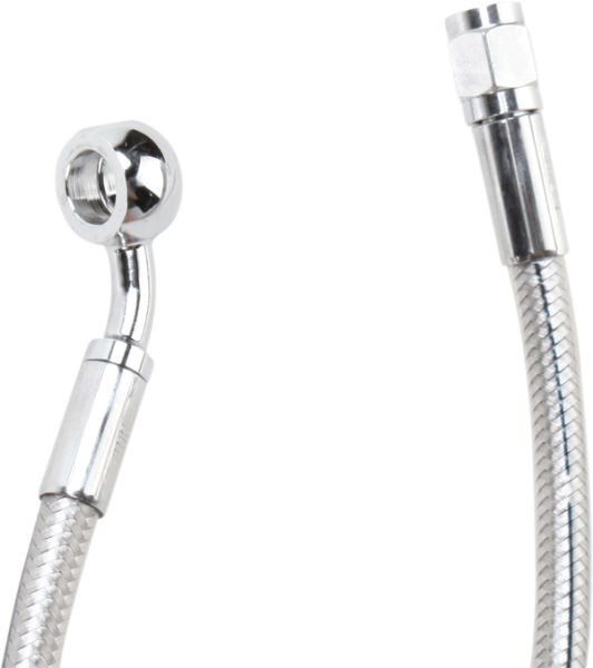 Alternate Length Designer Series Braided Non-abs Front Upper Brake Line Kit Silver, Polished, 2, nordicamoto.ro
