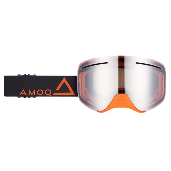 AMOQ Vision Vent motoros szán szemüveg + fekete-narancssárga mágneses lencse – ezüst tükör, 1, nordicamoto.ro