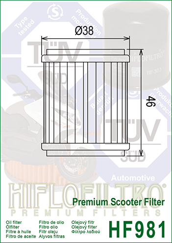 YAMAHA YP125 R olajszűrő, Hiflofiltro HF981, 1, nordicamoto.ro