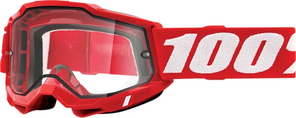 Ochelari 100% Accuri Neon Red Dual Pane Clear ONE SIZE, 1, nordicamoto.ro